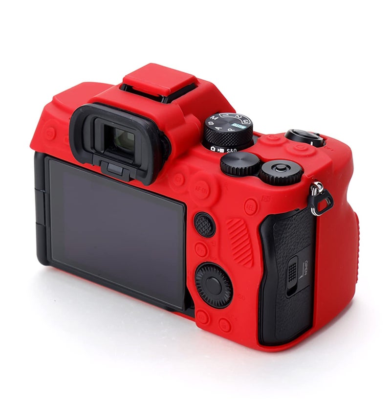 Pocoukate Camera Case for Sony Alpha 7 IV  A7M4  A7 IV Digital Camera Anti-Scratch Slim Fit Soft Cover with Screen Protector  A7IV exclusive accessories (not applicable to A7R4 or A7III) - Red - Image 4